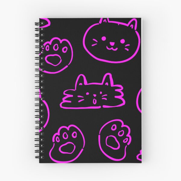 Item preview, CUTE CAT (BRIGHT PINK ON BLACK BACKGROUND) designed and sold by Top10Designs.