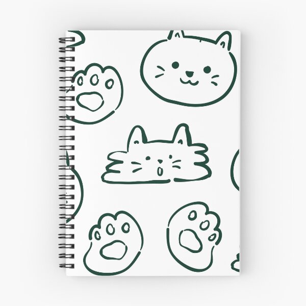 Item preview, CUTE CAT (DARK GREEN ON WHITE BACKGROUND) designed and sold by Top10Designs.