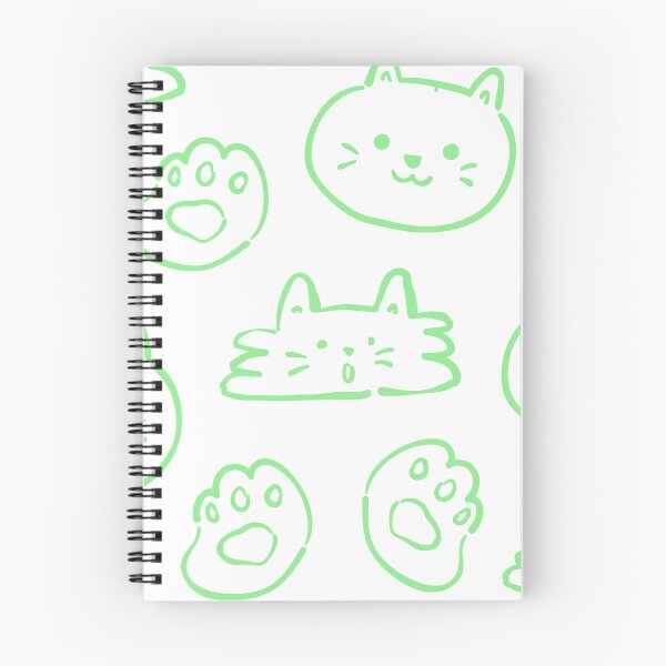Item preview, CUTE CAT (LIGHT GREEN ON WHITE BACKGROUND) designed and sold by Top10Designs.