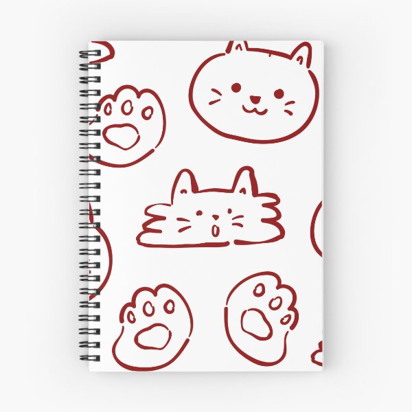 Item preview, CUTE CAT (DARK RED ON WHITE BACKGROUND) designed and sold by Top10Designs.