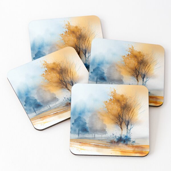 Item preview,  Colorful Autumn Landscape Watercolor designed and sold by Red Witch Art.