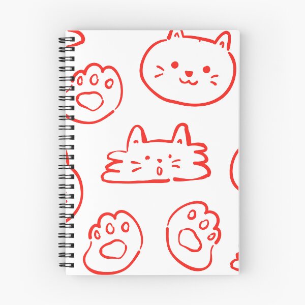 Item preview, CUTE CAT (BRIGHT RED ON WHITE BACKGROUND) designed and sold by Top10Designs.