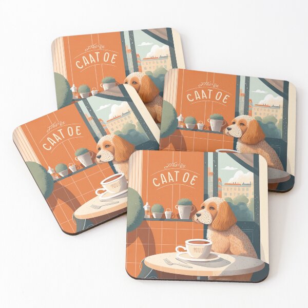 Item preview, Beautiful Orange Dog in a French Bistro Coffee designed and sold by unrealartwork.