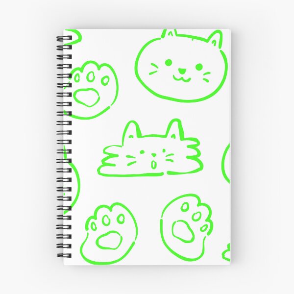 Item preview, CUTE CAT (BRIGHT GREEN ON WHITE BACKGROUND) designed and sold by Top10Designs.