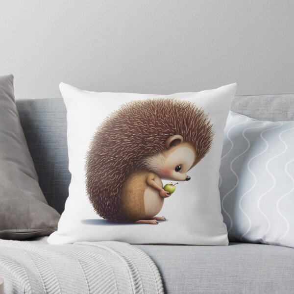 Artikelvorschau, Netter kleiner Igel mit Apfel. Minimalistische, druckbare Wandkunst, rosa Wandkunst entworfen und verkauft von FewCaratArt.