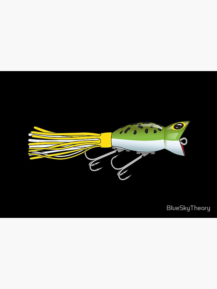 Fishing Lure Hula Popper Leapard Frog Yellow/White Skirt Sticker Art Board  Print for Sale by BlueSkyTheory