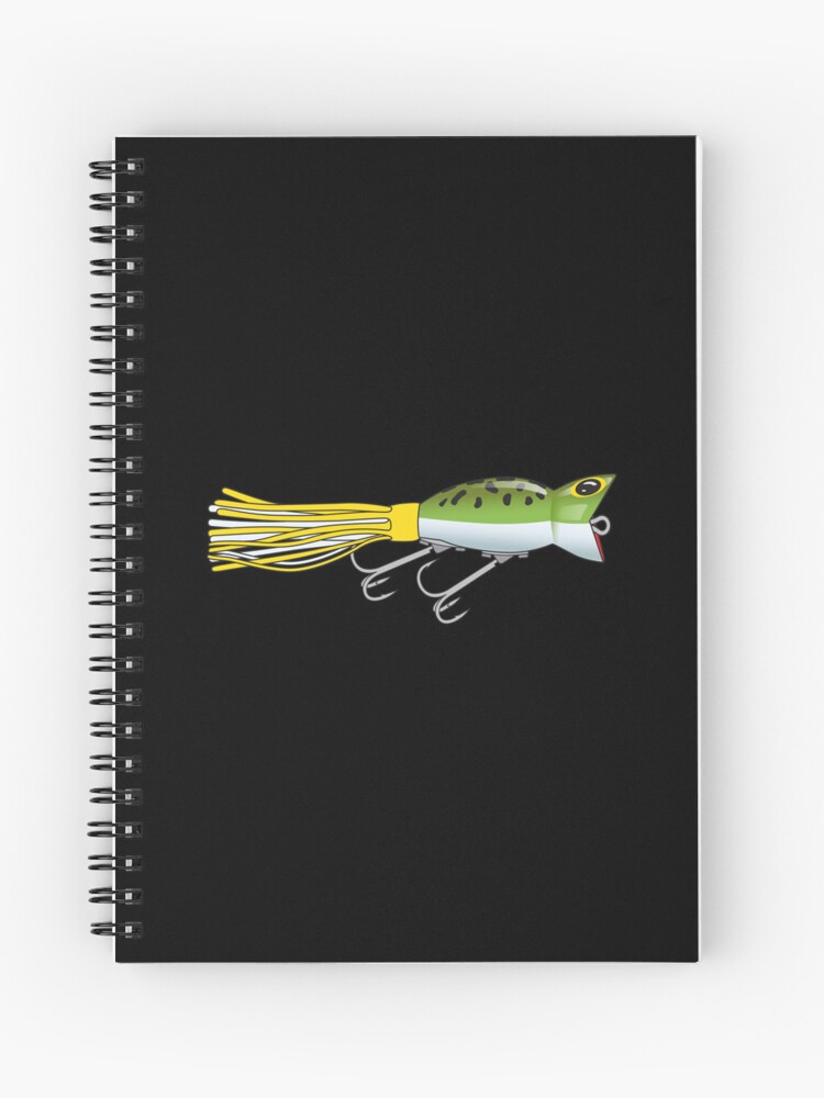 Fishing Lure Hula Popper Leapard Frog Yellow/White Skirt Sticker Spiral  Notebook for Sale by BlueSkyTheory