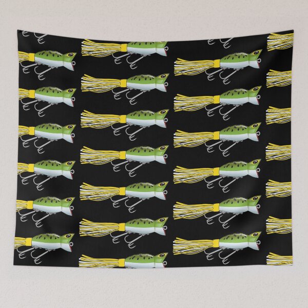 Item preview, Fishing Lure Hula Popper Leapard Frog Yellow/White Skirt Sticker designed and sold by BlueSkyTheory.