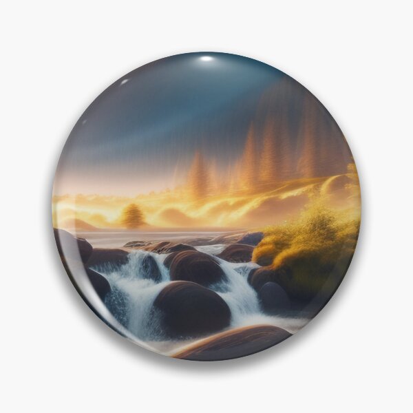 Item preview, Stream running through a mountain valley | Beautiful Landscapes | Original Digital art designed and sold by ArtworkbyEmmy.