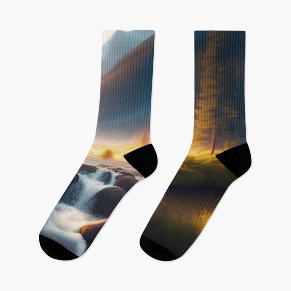 Item preview, Stream running through a mountain valley | Beautiful Landscapes | Original Digital art designed and sold by ArtworkbyEmmy.