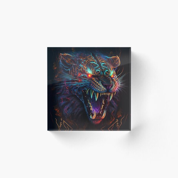 Item preview, Cabeza de tigre de neón designed and sold by YourCallDesign.