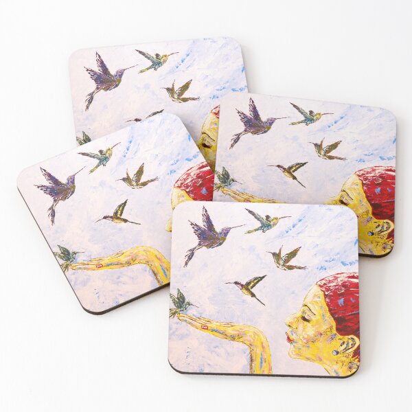 Item preview, Hummingbird Portrait Fantasy Painting Abstract Art designed and sold by Silke Host.