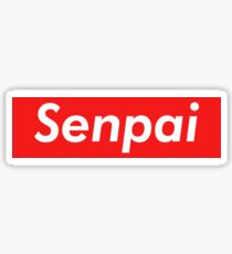 Senpai Supreme Parody - Funny Supreme Senpai Parody Sticker T-Shirt Pillow Sticker