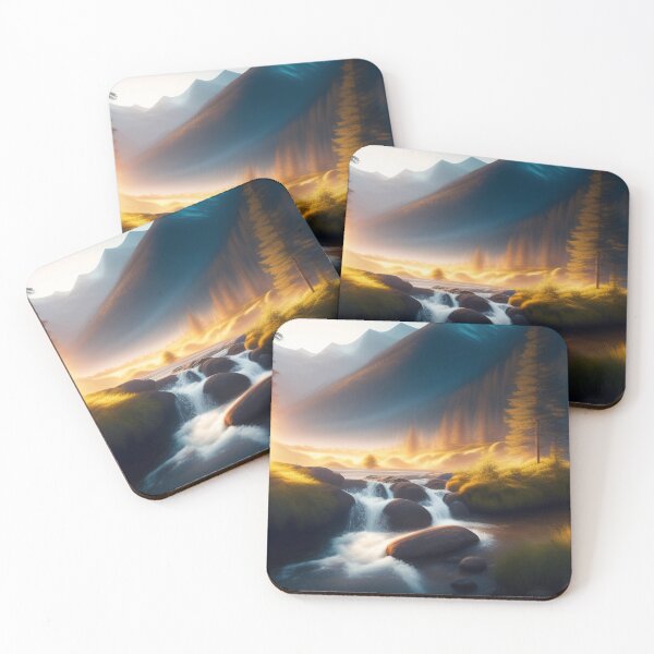 Item preview, Stream running through a mountain valley | Beautiful Landscapes | Original Digital art designed and sold by ArtworkbyEmmy.