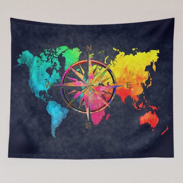 Item preview, world map wind rose 9 #worldmap #map designed and sold by JBJart.