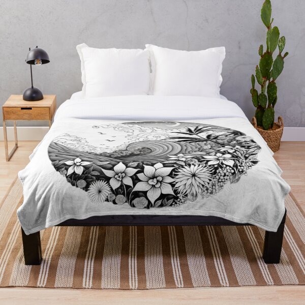 Artikelvorschau, Polynesische Schwarz-Weiß-Welle | Jahrgang Polynesien | Tropisches Blumenmuster | Polynesisches Design | Hawaiianisches Design | Hawaii-Logo entworfen und verkauft von Synthetic-Intel.