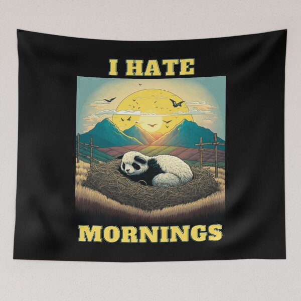 Item preview, New Panda-I Hate Mornings  designed and sold by letsgetinspired.
