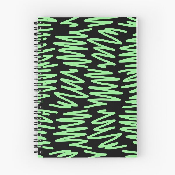 Item preview, SQUIGGLY LINES (LIGHT GREEN ON BLACK BACKGROUND) designed and sold by Top10Designs.