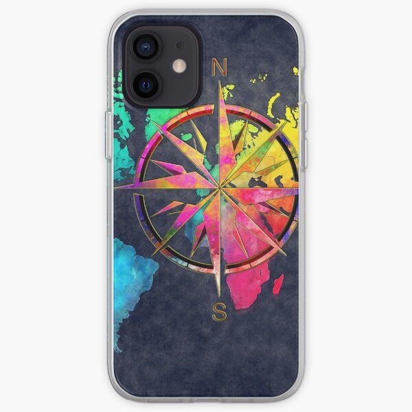 world map wind rose 9 #worldmap #map iPhone Soft Case