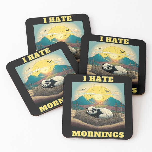 Item preview, New Panda-I Hate Mornings  designed and sold by letsgetinspired.