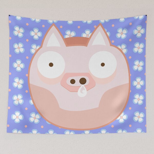 Item preview, A Big Surprise Pig with Running Nose in Flowers designed and sold by Moyanana.
