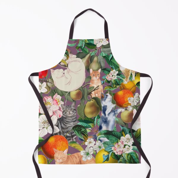 Item preview, 8 cats hiding in vintage floral pattern designed and sold by DandyRabbit.