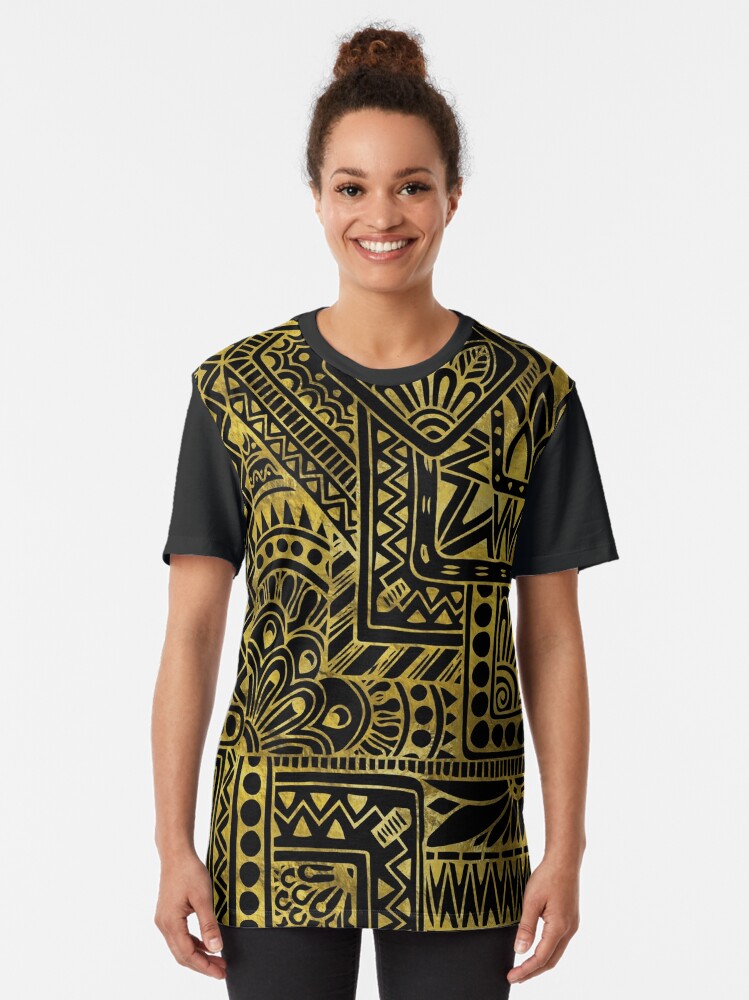 Cross Colours x Skate Nation Ghana Tribal Print Black T-Shirt