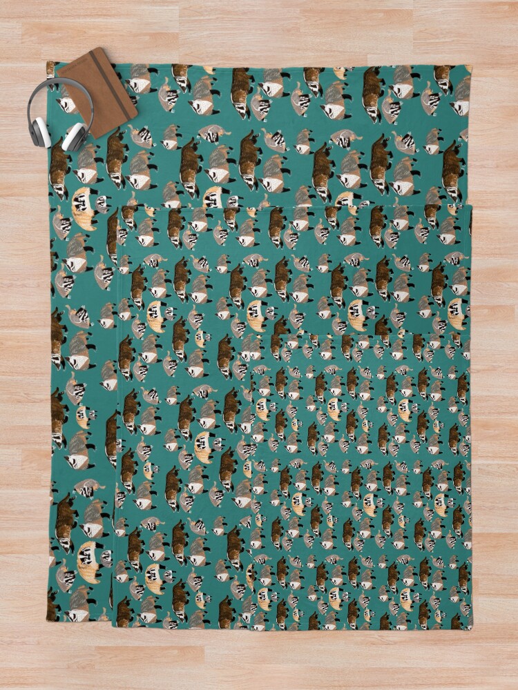 Thumbnail 5 of 6, Throw Blanket, American Badger Running designed and sold by belettelepink.