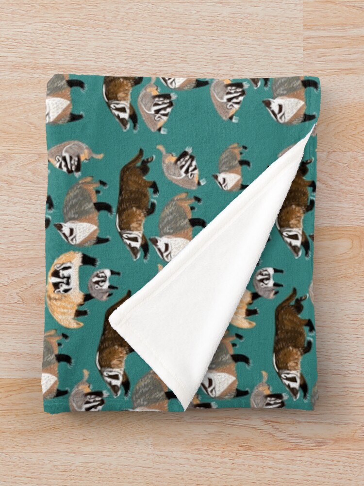 Thumbnail 3 of 6, Throw Blanket, American Badger Running designed and sold by belettelepink.