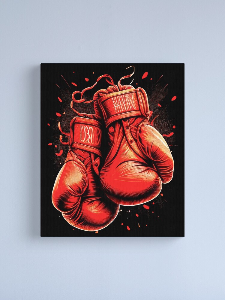 Red Boxing Gloves Canvas Print, Professional Sport Equipment for Wall Decor, good Boxing Art Wall, Boxing Picture for Gift, Sport Wall Art