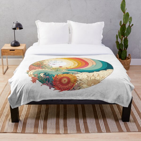 Item preview, Hawaiian Rainbow and Waves | Vintage Polynesian | Tropical Flower Pattern | Polynesian Design | Hawaiian Pattern | Hawaii Logo designed and sold by Synthetic-Intel.