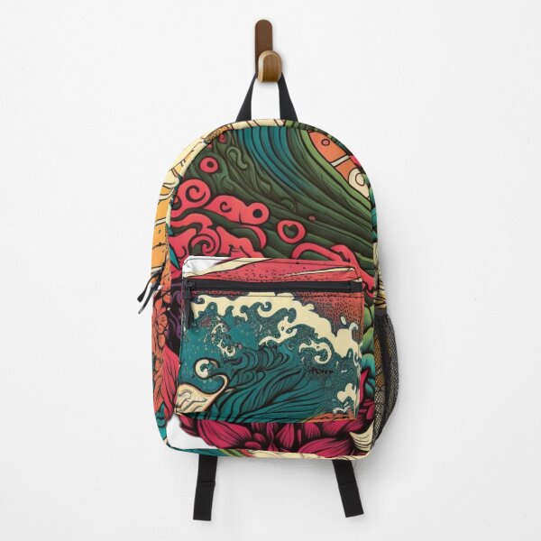 Item preview, Hawaiian Flowers and Waves | Vintage Polynesian | Tropical Flower Pattern | Polynesian Design | Hawaiian Pattern | Polynesian Logo designed and sold by Synthetic-Intel.