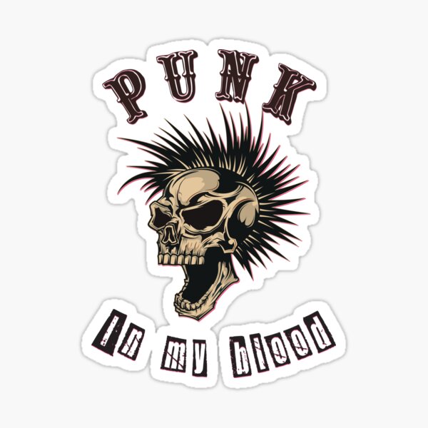 vintage punk skull design streetwear style Sticker