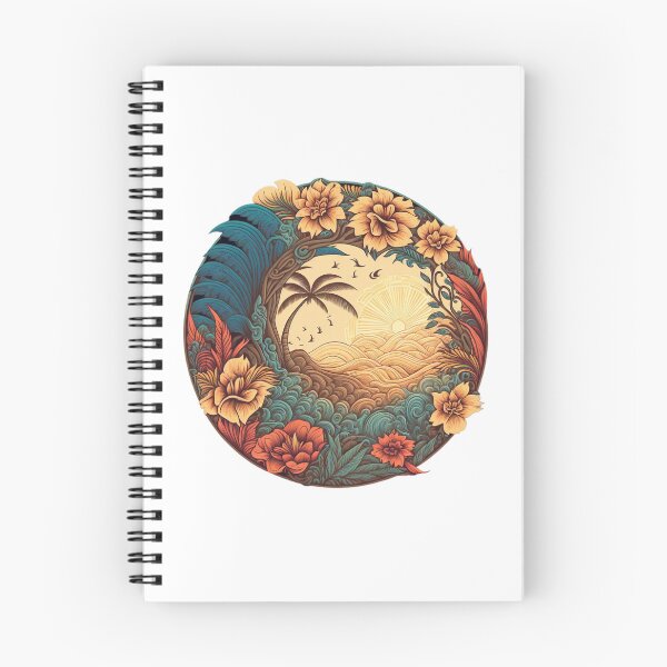 Artikelvorschau, Blumen und Bäume und Wellen | Vintage polynesische | Tropisches Blumenmuster | Polynesisches Design | Hawaiianisches Muster | Hawaii-Logo entworfen und verkauft von Synthetic-Intel.