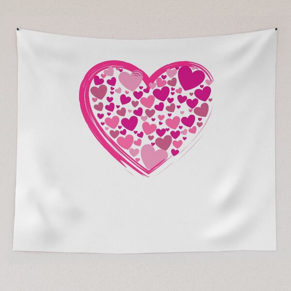 Item preview, Cute Pink Hearts in a Big PinkHeart designed and sold by Fitbys.