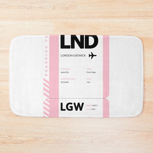 Item preview, London Gatwick Boarding Pass Pink designed and sold by luckykobi.