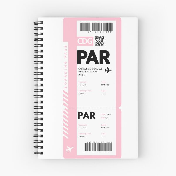 Item preview, Paris Boarding Pass Pink designed and sold by luckykobi.