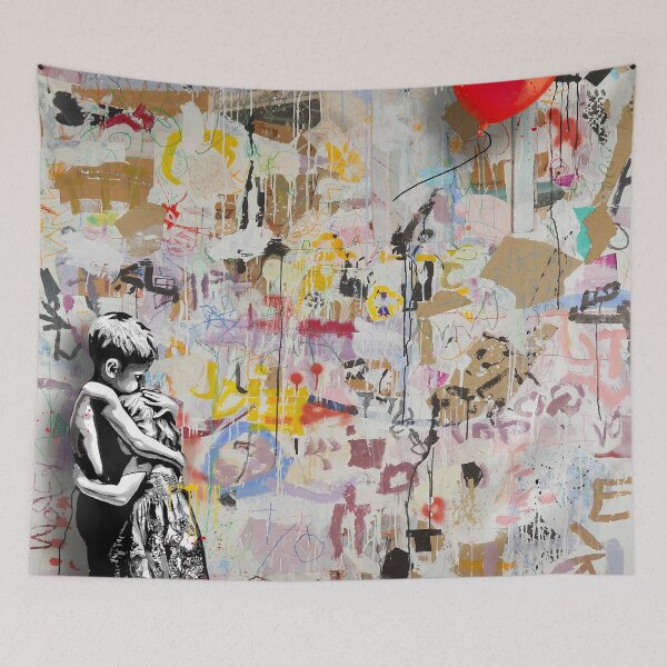 Item preview, Banksy inspired pop art designed and sold by Helt-Sort.