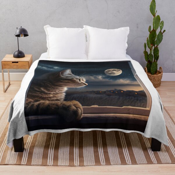 Item preview, Lindo gato viendo la luna al atardecer designed and sold by MomyHasntShowrd.
