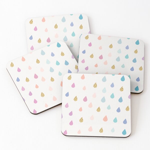 Item preview, Pastel and Glitter Rain Drops designed and sold by Pink Pineapple Works.