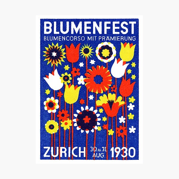Item preview, 1930 Swiss Flower Show designed and sold by historicimage.