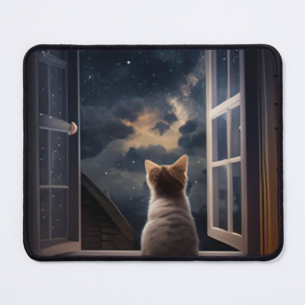 Item preview, Copy of Cute cat watching sunset moon designed and sold by MomyHasntShowrd.