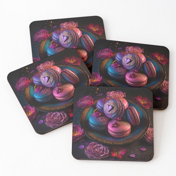 Item preview, Valentines themed colorful array of macarons assorted wtih roses designed and sold by UmagineArts.