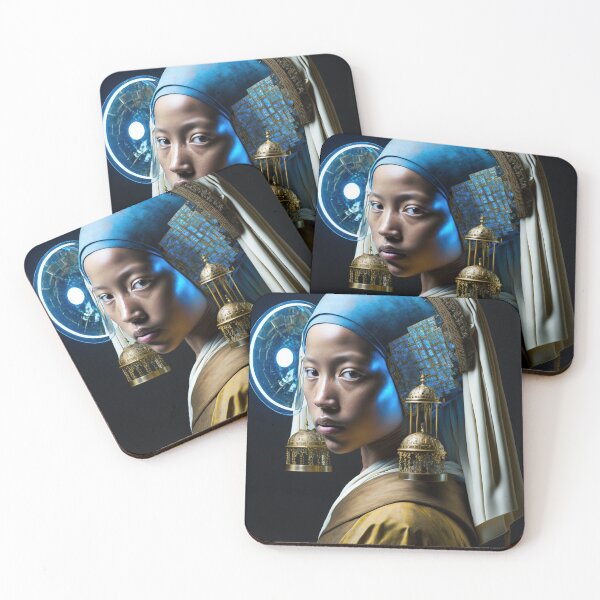 Item preview, A mysterious girl portrait with complicated earrings  designed and sold by osssoconcept.