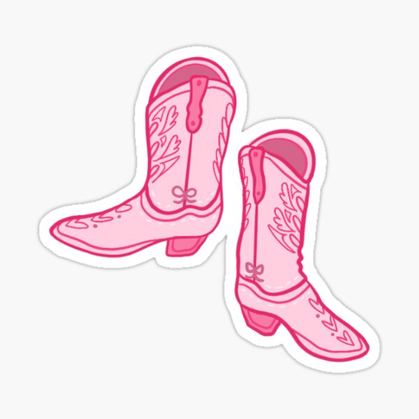 Pink Cowboy Boots Sticker For Sale By Hannahshobby Redbubble 7056