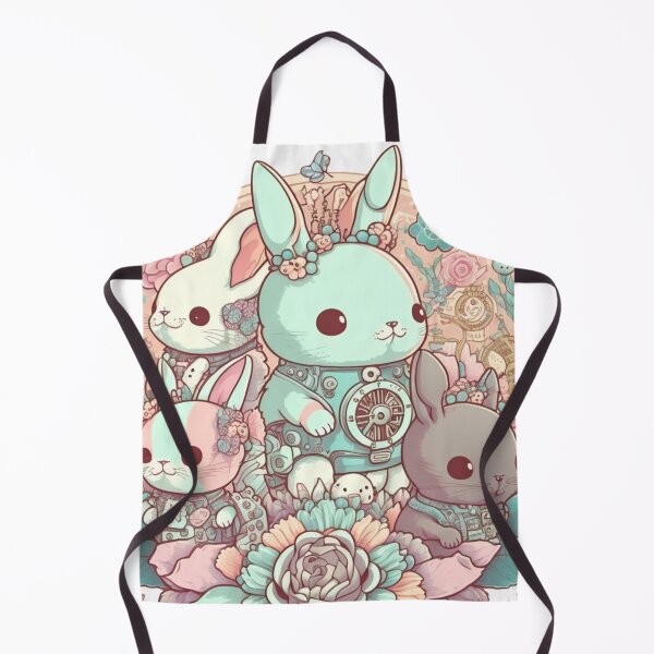 Item preview, Cute Pastel Rabbits Pattern | Circle Rabbits and Flowers | Mechanical Rabbit | Easter Rabbits | Group of Rabbits | high resolution  designed and sold by Synthetic-Intel.