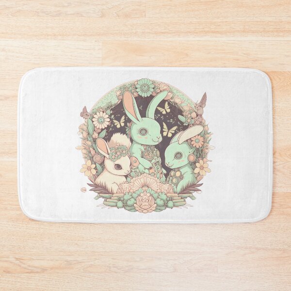 Item preview, Cute Pastel Rabbits Pattern | Circle Gang of Rabbits and Flowers | Mechanical Rabbit | Pastel Easter Rabbits | Group of Rabbits | high resolution  designed and sold by Synthetic-Intel.