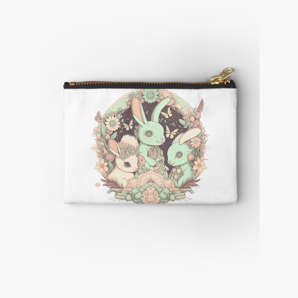 Item preview, Cute Pastel Rabbits Pattern | Circle Gang of Rabbits and Flowers | Mechanical Rabbit | Pastel Easter Rabbits | Group of Rabbits | high resolution  designed and sold by Synthetic-Intel.