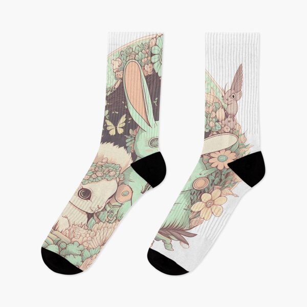 Item preview, Cute Pastel Rabbits Pattern | Circle Gang of Rabbits and Flowers | Mechanical Rabbit | Pastel Easter Rabbits | Group of Rabbits | high resolution  designed and sold by Synthetic-Intel.
