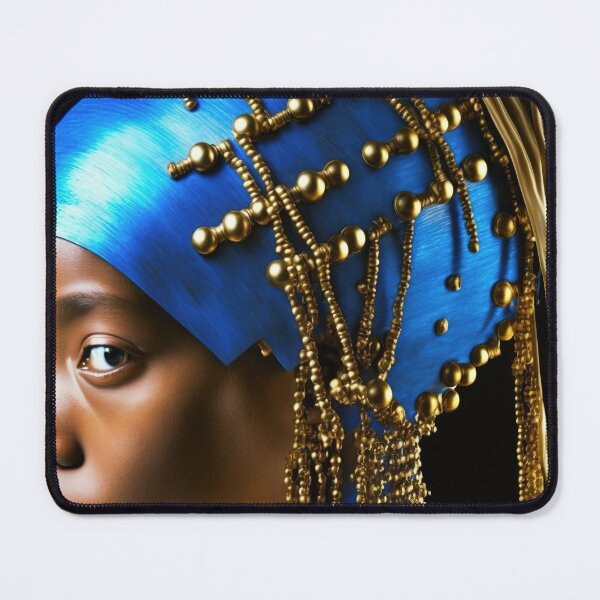Item preview, A golden lady with gold earrings portrait designed and sold by osssoconcept.